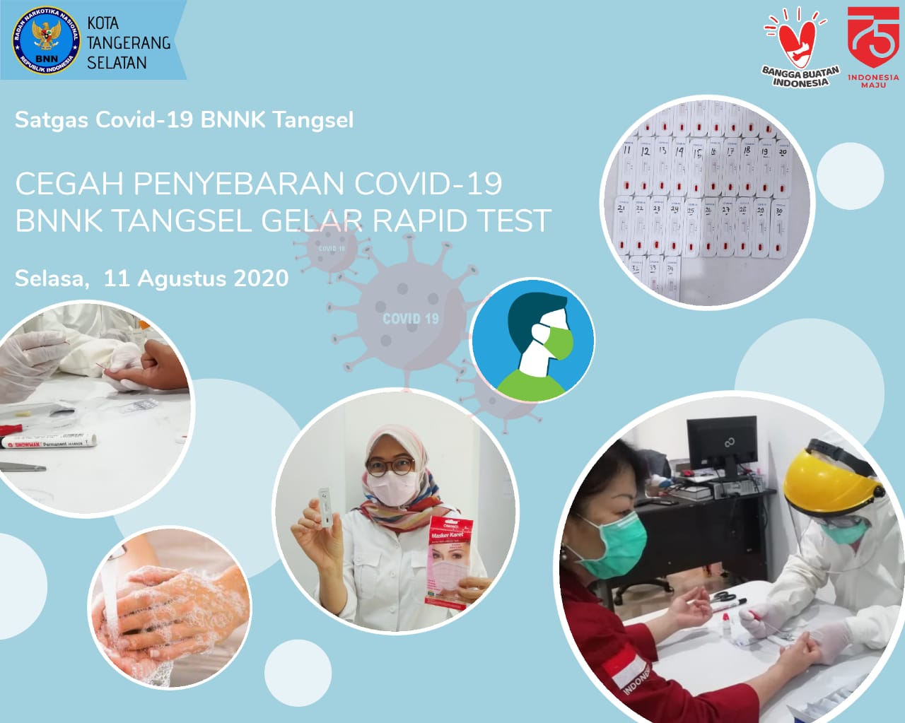 Cegah Penyebaran Covid-19, BNNK Tangsel Gelar Rapid Test
