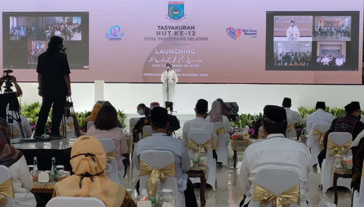 BNN Kota Tangerang Selatan Hadiri Tasyakuran HUT ke-12 Kota Tangerang Selatan dan Launching Mushaf Al-Qur'an serta Peringatan Hari Guru Nasional Tahun 2020