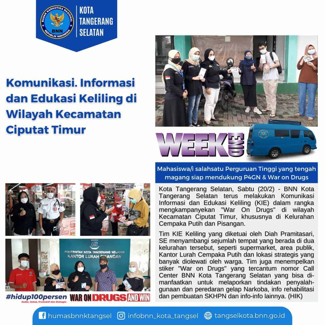 Komunikasi, Informasi dan Edukasi (KIE) P4GN Keliling di Wilayah Kelurahan Cempaka Putih dan Pisangan