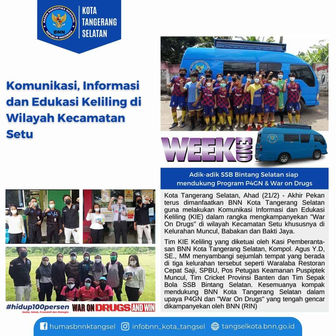 Komunikasi, Informasi dan Edukasi (KIE) P4GN Keliling di Wilayah Kelurahan Muncul, Babakan dan Bakti Jaya Komunikasi, Informasi dan Edukasi (KIE) P4GN Keliling di Wilayah Kelurahan Muncul, Babakan dan Bakti Jaya