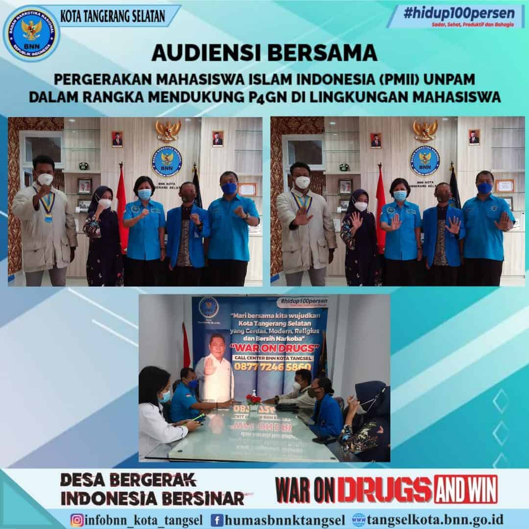 Audiensi Bersama PMII Unpam Dalam Rangka Mendukung P4GN di Lingkungan Mahasiswa