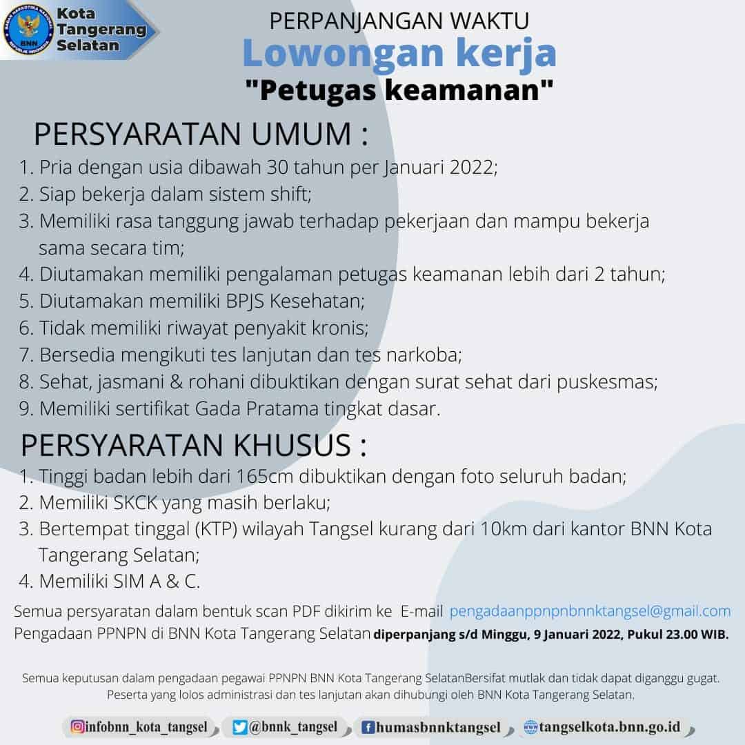 LOWONGAN KERJA PETUGAS PEMERINTAH NON PEGAWAI NEGERI (PPNPN) JABATAN PETUGAS KEAMANAN/ SATPAM (extra time) Konsep Otomatis